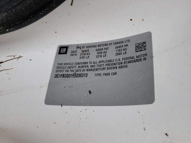 Photo 10 from auction – 2014 CHEVROLET CAMARO LT with VIN 2G1FB3D31E9296310