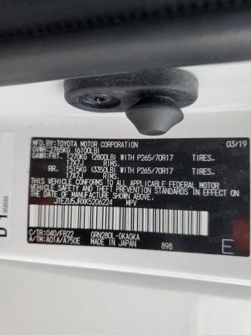 Photo 10 from auction – 2019 TOYOTA 4RUNNER SR with VIN JTEZU5JRXK5206224