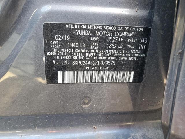 Photo 10 from auction – 2019 HYUNDAI ACCENT SE with VIN 3KPC24A32KE079575