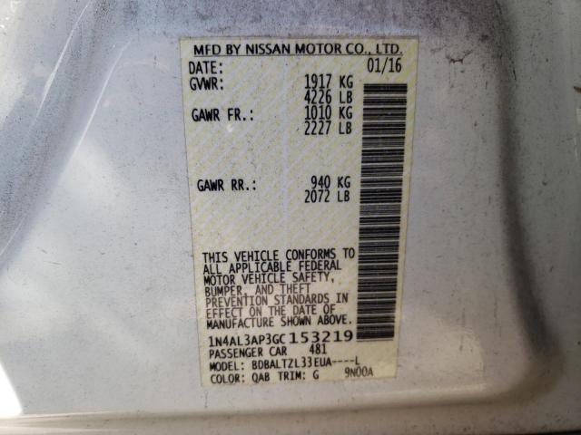 Photo 10 from auction – 2016 NISSAN ALTIMA 2.5 with VIN 1N4AL3AP3GC153219