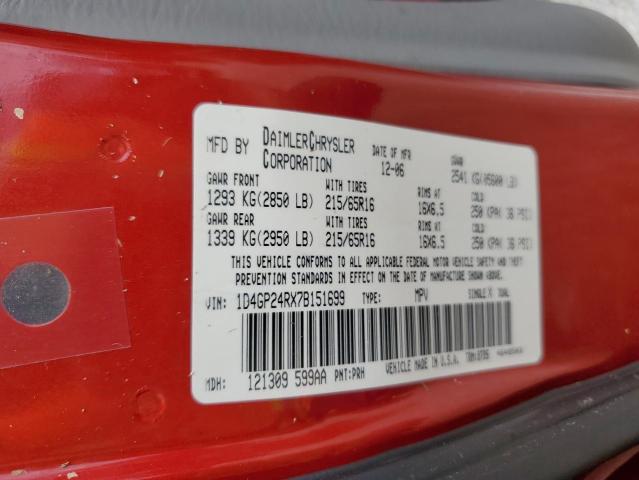 Photo 10 from auction – 2007 DODGE GRAND CARA with VIN 1D4GP24RX7B151699