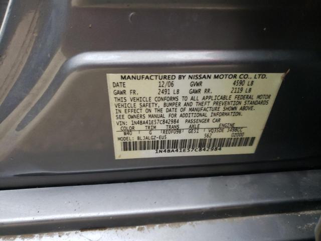 Photo 10 from auction – 2007 NISSAN MAXIMA SE with VIN 1N4BA41E57C842984