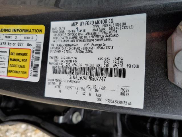 Photo 10 from auction – 2017 LINCOLN MKZ SELECT with VIN 3LN6L5C98HR607747
