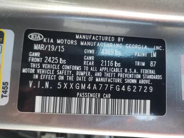 Photo 10 from auction – 2015 KIA OPTIMA LX with VIN 5XXGM4A77FG462729