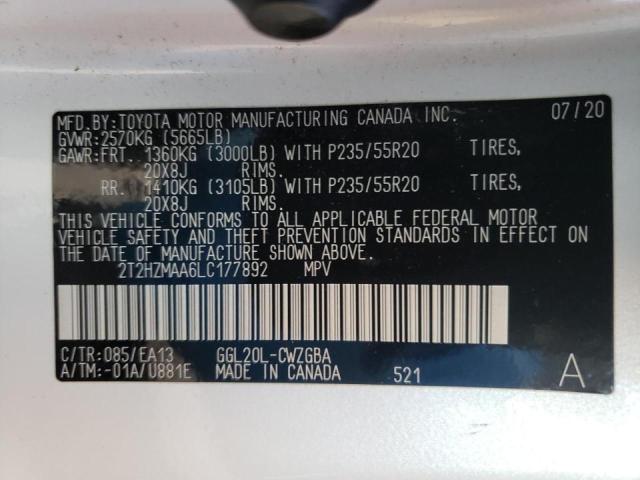 Photo 10 from auction – 2020 LEXUS RX 350 with VIN 2T2HZMAA6LC177892