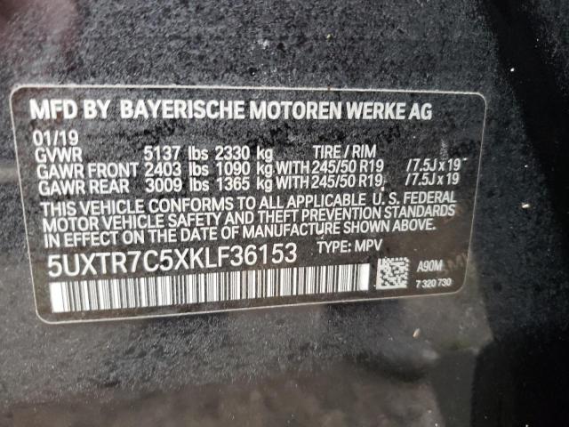 Photo 10 from auction – 2019 BMW X3 SDRIVE3 with VIN 5UXTR7C5XKLF36153