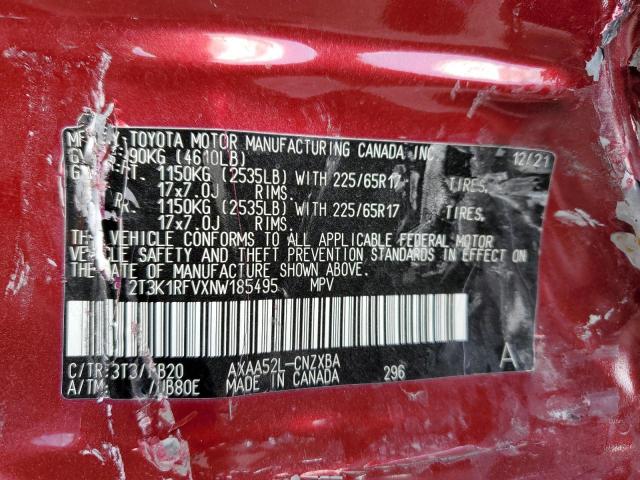 Photo 10 from auction – 2022 TOYOTA RAV4 LE with VIN 2T3K1RFVXNW185495