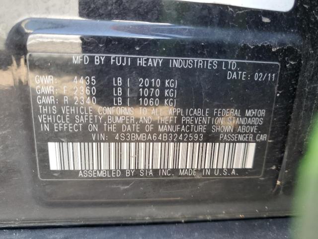 Photo 10 from auction – 2011 SUBARU LEGACY 2.5 with VIN 4S3BMBA64B3242593