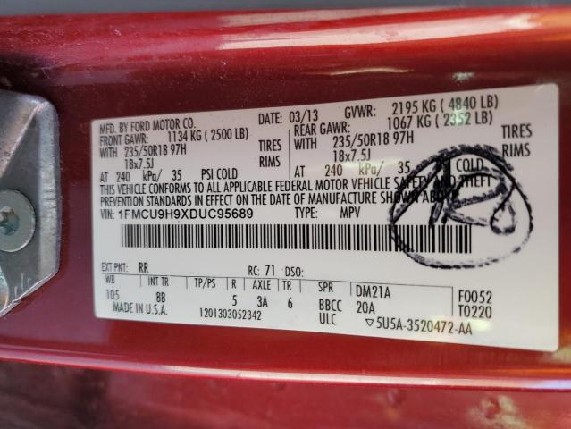 Photo 10 from auction – 2013 FORD ESCAPE SEL with VIN 1FMCU9H9XDUC95689
