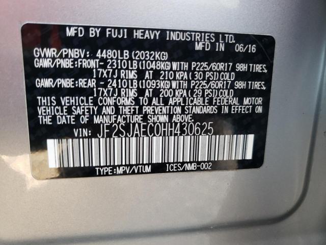 Photo 10 from auction – 2017 SUBARU FORESTER 2 with VIN JF2SJAEC0HH430625