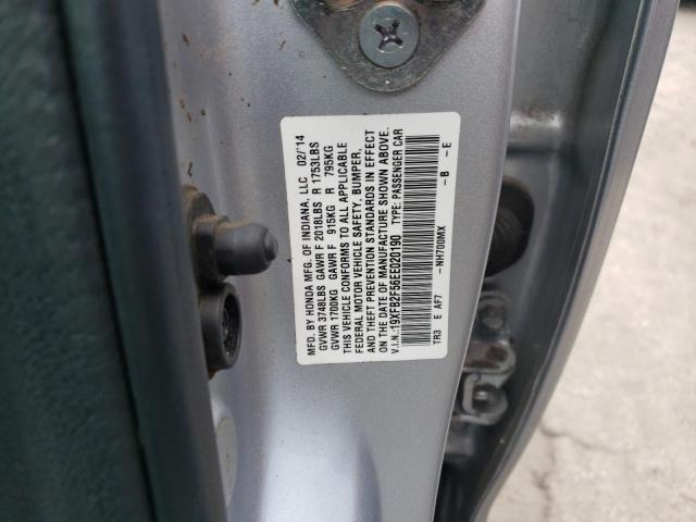 Photo 10 from auction – 2014 HONDA CIVIC LX with VIN 19XFB2F56EE020190