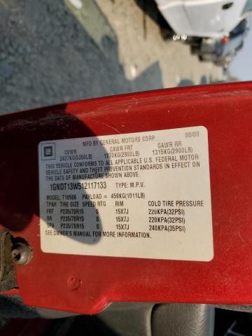 Photo 10 from auction – 2001 CHEVROLET BLAZER with VIN 1GNDT13W512117133