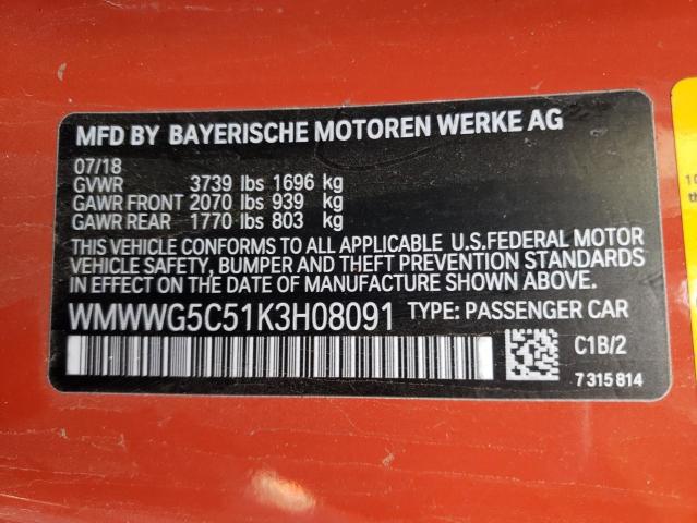 Photo 10 from auction – 2019 MINI COOPER with VIN WMWWG5C51K3H08091