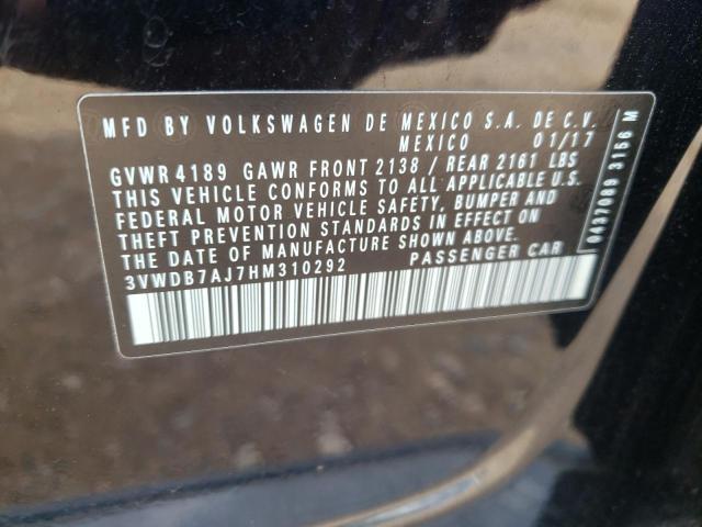 Photo 10 from auction – 2017 VOLKSWAGEN JETTA SE with VIN 3VWDB7AJ7HM310292