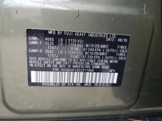 Photo 10 from auction – 2016 SUBARU OUTBACK 2. with VIN 4S4BSAFC9G3211860
