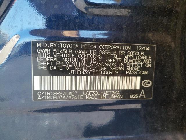 Photo 10 from auction – 2005 LEXUS LS 430 with VIN JTHBN36F855008959