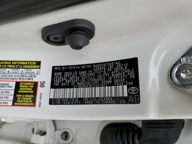 Photo 10 from auction – 2015 TOYOTA COROLLA L with VIN 2T1BURHE9FC441075
