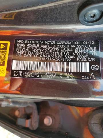 Photo 10 from auction – 2012 LEXUS CT 200 with VIN JTHKD5BH9C2078765