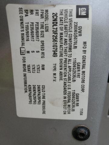 Photo 10 from auction – 2005 CHEVROLET EQUINOX LT with VIN 2CNDL73F256107949
