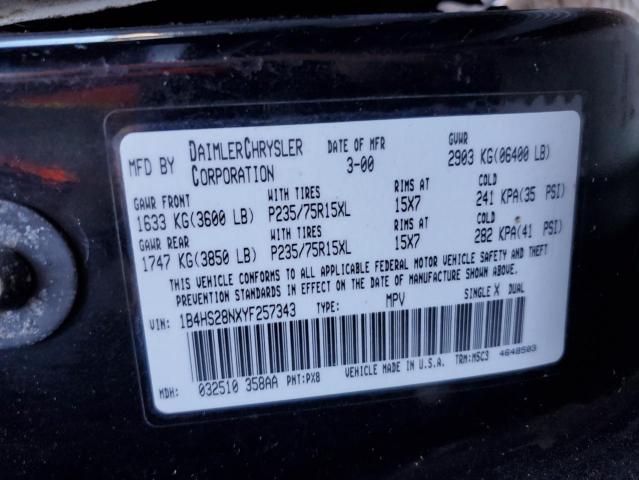 Photo 10 from auction – 2000 DODGE DURANGO with VIN 1B4HS28NXYF257343