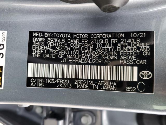 Photo 10 from auction – 2022 TOYOTA COROLLA LE with VIN JTDEPMAE6NJ209165