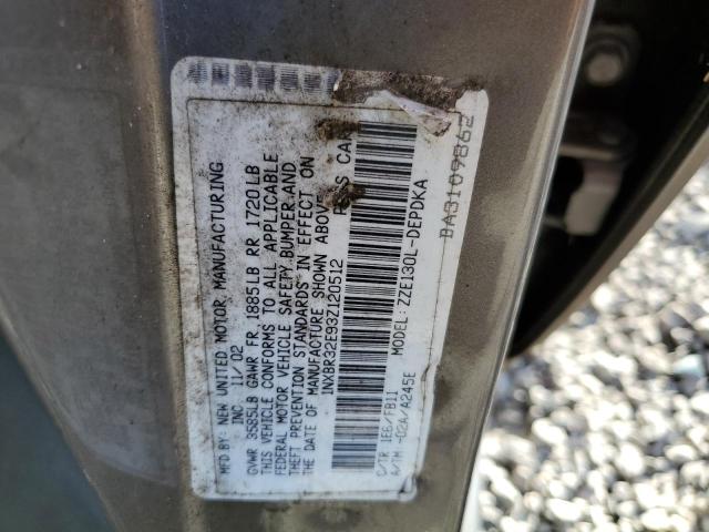 Photo 10 from auction – 2003 TOYOTA COROLLA CE with VIN 1NXBR32E93Z120512