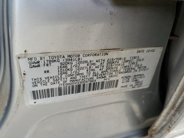 Photo 10 from auction – 2003 TOYOTA RAV4 with VIN JTEGH20V330097869