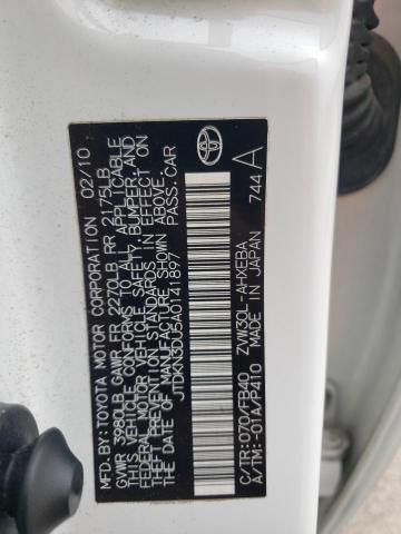 Photo 10 from auction – 2010 TOYOTA PRIUS with VIN JTDKN3DU5A0141897