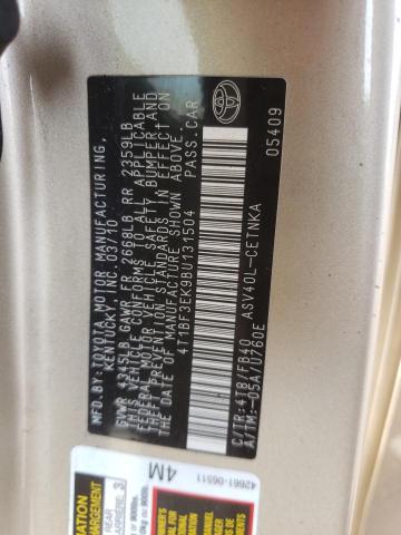 Photo 10 from auction – 2011 TOYOTA CAMRY BASE with VIN 4T1BF3EK9BU131504