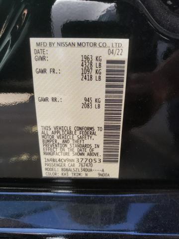 Photo 10 from auction – 2022 NISSAN ALTIMA SR with VIN 1N4BL4CV9NN377053