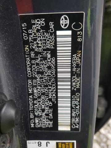 Photo 10 from auction – 2015 TOYOTA PRIUS with VIN JTDKN3DU7F0469586