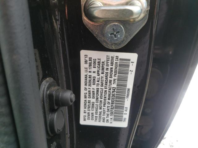 Photo 10 from auction – 2013 HONDA CIVIC EX with VIN 19XFB2F89DE067643