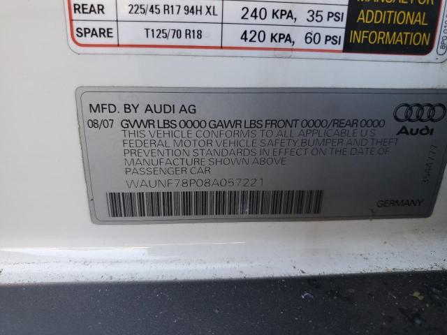 Photo 10 from auction – 2008 AUDI A3 2.0 PRE with VIN WAUNF78P08A057221