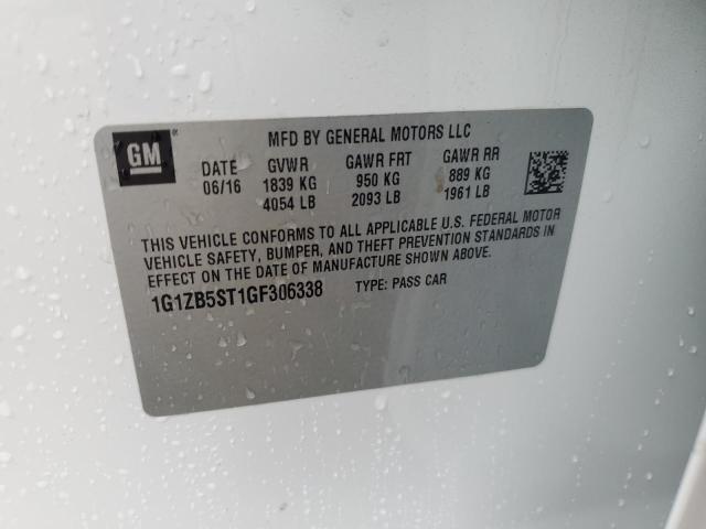 Photo 10 from auction – 2016 CHEVROLET MALIBU LS with VIN 1G1ZB5ST1GF306338