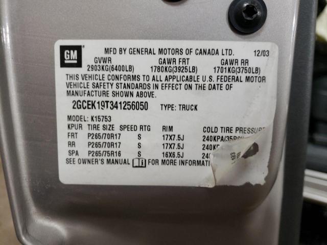 Photo 10 from auction – 2004 CHEVROLET SILVERADO with VIN 2GCEK19T341256050