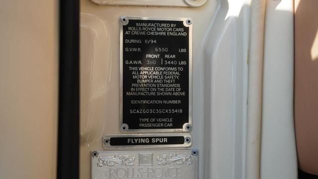 Photo 10 from auction – 1995 ROLLS-ROYCE FLYING SPU with VIN SCAZG03C3SCX55418