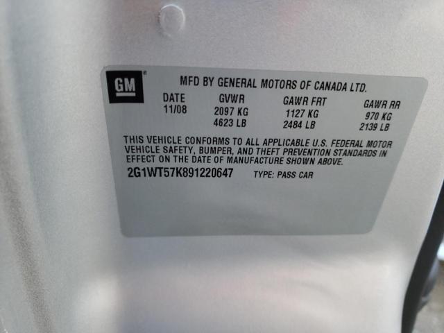 Photo 10 from auction – 2009 CHEVROLET IMPALA 1LT with VIN 2G1WT57K891220647