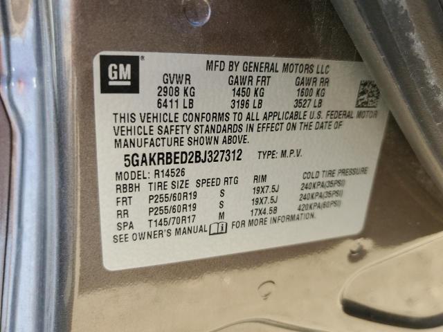 Photo 10 from auction – 2011 BUICK ENCLAVE CX with VIN 5GAKRBED2BJ327312