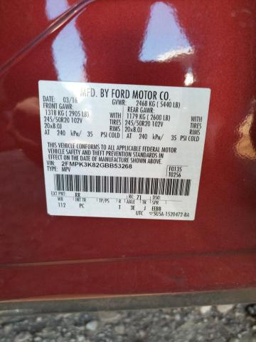 Photo 10 from auction – 2016 FORD EDGE TITAN with VIN 2FMPK3K82GBB53268