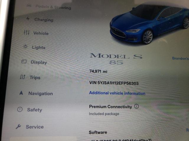 Photo 8 from auction – 2014 TESLA MODEL S with VIN 5YJSA1H12EFP56303