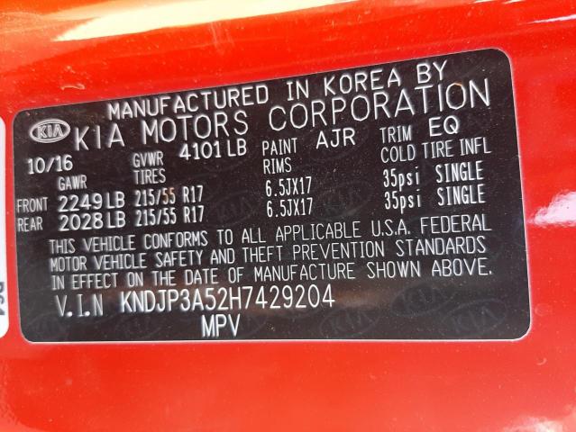 Photo 10 from auction – 2017 KIA SOUL + with VIN KNDJP3A52H7429204