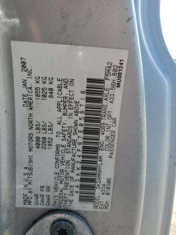Photo 10 from auction – 2007 MITSUBISHI ECLIPSE GS with VIN 4A3AK24F97E056716