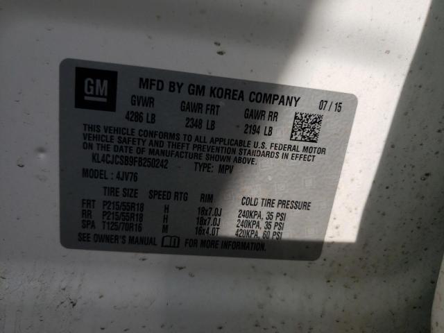 Photo 10 from auction – 2015 BUICK ENCORE with VIN KL4CJCSB9FB250242