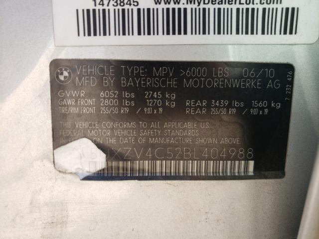 Photo 10 from auction – 2011 BMW X5 XDRIVE3 with VIN 5UXZV4C52BL404988