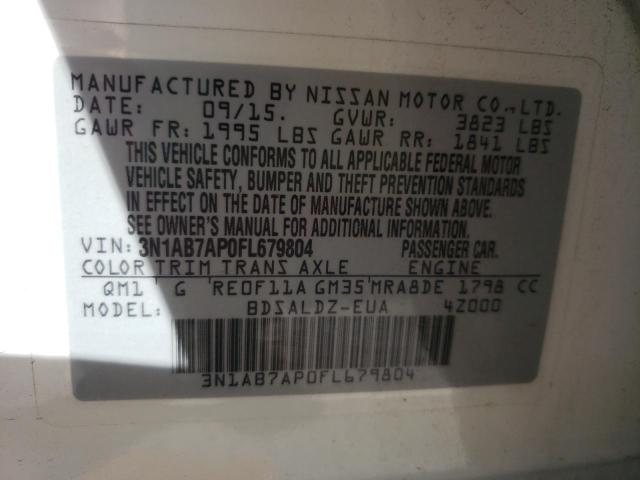 Photo 10 from auction – 2015 NISSAN SENTRA S with VIN 3N1AB7AP0FL679804