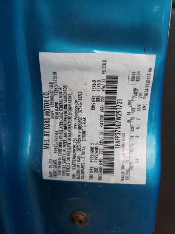 Photo 10 from auction – 2007 FORD FOCUS ZX5 with VIN 1FAFP37N07W291721