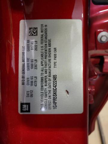 Photo 10 from auction – 2012 BUICK VERANO CON with VIN 1G4PR5SK6C4222485