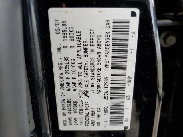 Photo 10 from auction – 2007 HONDA ACCORD SE with VIN 1HGCM56357A112265