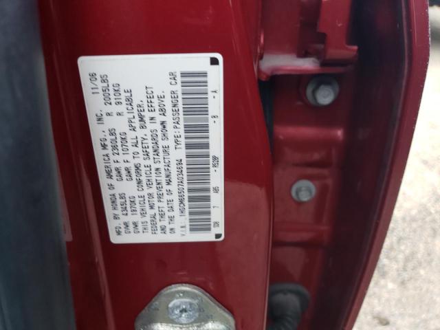 Photo 10 from auction – 2007 HONDA ACCORD EX with VIN 1HGCM66507A034694
