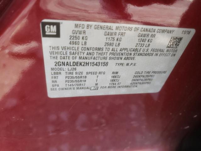 Photo 10 from auction – 2017 CHEVROLET EQUINOX PR with VIN 2GNALDEK2H1543158